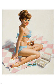 VINTAGE sexy looking PIN-UP GIRL in BIKINI poster 24X36 flirty sensual body