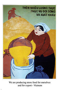 we are PRODUCING more FOOD vintage poster VIETNAM 24X36 golden WHEAT unique
