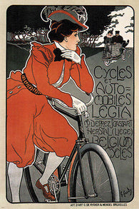 CYCLES AND CARS LEGIA VINTAGE AD POSTER georges gaudy belgium 1898 24X36 HOT