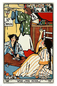 vintage 1909 SADIE WENDELL MITCHELL Wee Sma' Hours FINE ARTS Poster 24X36