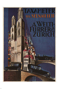 TAXAMETER VINTAGE AD POSTER Otto Morach Switzerland 1923 Unique Modern ART