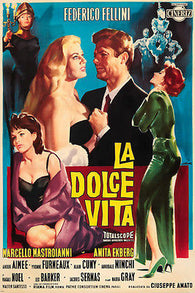 FELLINI'S LA DOLCE VITA movie poster BEAUTIFUL PAINTING scenes 24X36