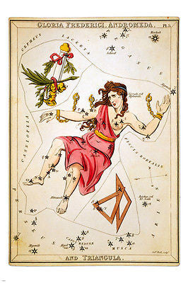 urania's mirror GLORIA FREDERICI andromeda & TRIANGULA 1825 poster 24X36