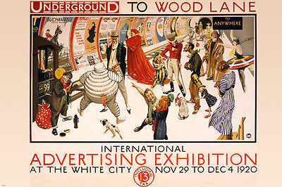 UNDERGROUND VINTAGE POSTER 1920 International Advertising Exhibition 24x36