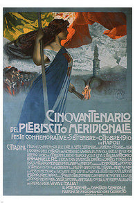 50th Anniversary of the Southern Plebicito POSTER Borgoni Italy 1910 24X36