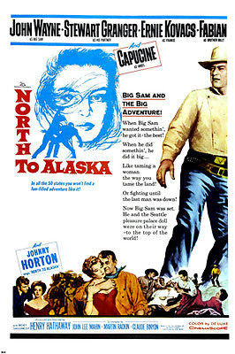 john wayne NORTH TO ALASKA movie poster WILDERNESS ACTION  ROMANCE 24X36