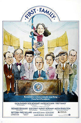 FIRST FAMILY movie poster CLASSY COMEDY gilda RADNOR bob NEWHART rare 24X36