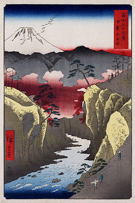 Japanese FINE ART POSTER hiroshige inume pass in KAI Province 1858 24X36