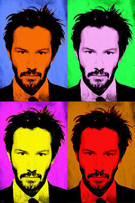 POP ART POSTER KEANU REEVES actor celebrity multiple images 24X36 colorful