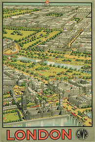 LONDON vintage TRAVEL POSTER ernest COFFIN uk 1936 24X36 RARE NEW collectors