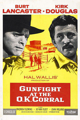 gunfight at the OK CORRAL movie poster burt LANCASTER kirk DOUGLAS 24X36 HOT