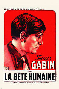 FRENCH LA BETE HUMAINE movie poster JEAN GABIN psychological THRILLER 24X36