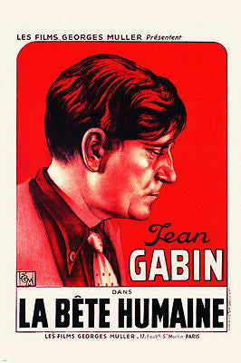 FRENCH LA BETE HUMAINE movie poster JEAN GABIN psychological THRILLER 24X36