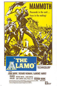 john WAYNE movie poster THE ALAMO mammoth ADVENTURE epic STORY 24X36