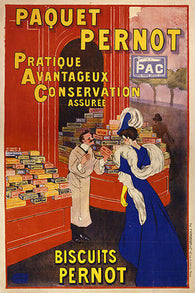 vintage french advertising poster BISCUITS PERNOT 24X36 PRIZED CLASSIC gem