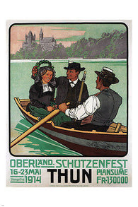 Oberländ SHOOTING FESTIVAL, TUNA vintage poster P Wyss Switzerland 24X36