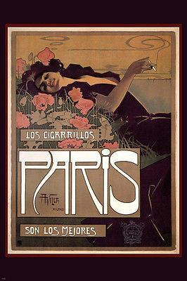 LOS CIGARRILLOS VINTAGE AD POSTER paris aleardo villa spain 1901 24X36 hot
