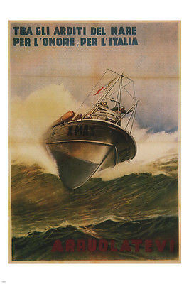 Among the boldest of the Sea Italy's honor poster G Boccasile Italy '44 24X36