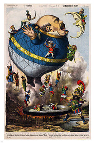 I VOLATORI political cartoon VINTAGE POSTER 1880 24X36 historic SATIRE rare