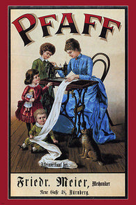 PFAFF vintage AD poster 1885 24X36 COLLECTORS prized COLORFUL old fashioned