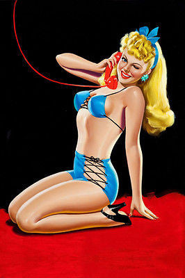 1945 PIN UP IN BLUE BIKINI EYEFUL MAGAZ1NE COVER poster sexy blonde 24X36-PW0