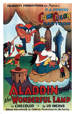KIDS CARTOON aladdin & the wonderful lamp MOVIE POSTER Ub Iwerks 1924 24X36