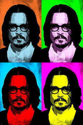 Actor JOHNNY DEPP Celebrity Pop Art Poster MULTIPLE IMAGES Bright 24X36 New