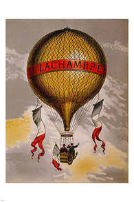 LACHAMBRE hot air balloon VINTAGE poster 24X36 classic TRAVEL hot