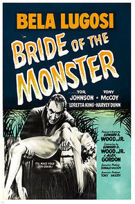 ed wood's BRIDE of the MONSTER movie poster BELA LUGOSI gothic SCARY 24X36