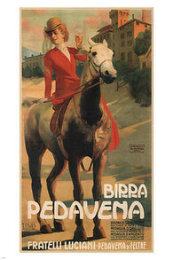 BEER PEDAVENA VINTAGE AD POSTER fritz erler italy 24X36 collectors hot RARE