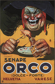 MUSTARD orco VINTAGE ad POSTER achille MAUZAN italy 1923 24x36 FUNNY hot