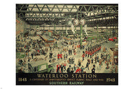 WATERLOO STATION - PEACE vintage poster Helen McKie UK 1947 24X36 historic