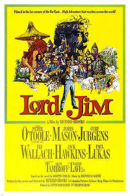 LORD JIM movie poster WORLD ADVENTURE peter O'TOOLE james MASON ASIA 24X36