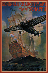 KLM legend becomes fact VINTAGE ad poster JAN WIGJA Netherlands 1929 24X36
