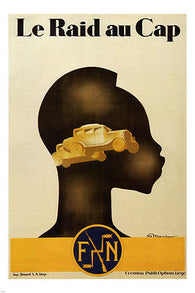 Le Raid au Cap VINTAGE POSTER Auguste MAMBOUR BELGIUM 1928 24X36 UNIQUE new