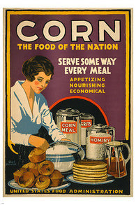 vintage ad poster CORN, THE FOOD OF THE NATION 24X36 hot NEW rare!
