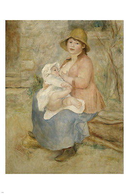 AUGUSTE RENOIR Child at the breast painting FINE ART poster 24X36 prized