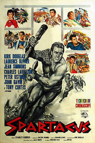 KUBRICK'S SPARTACUS movie poster KIRK DOUGLAS LAURENCE OLIVIER epic 24x36