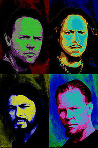 Metallica CELEBRITY BAND pop art poster MULTIPLE IMAGES 24X36 colorful NEW