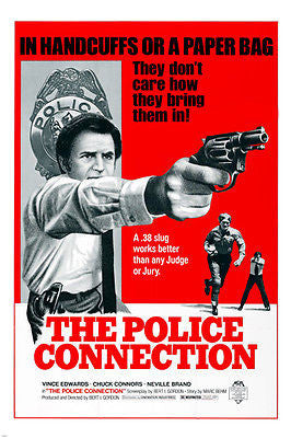 the POLICE connection MOVIE poster .38 SLUG vince EDWARDS politics 24X36