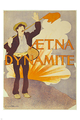 aetna DYNAMITE vintage AD POSTER french COLORFUL prized COLLECTORS 24X36