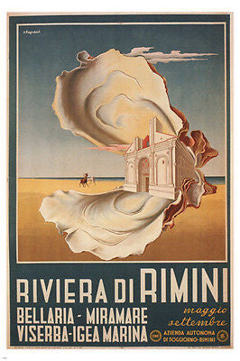 Riviera di Rimini VINTAGE TRAVEL POSTER NAZZARENO TOGNACCI Italy 1950 24X36