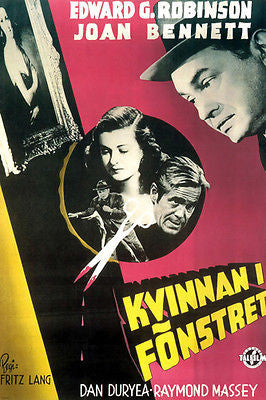 film noir MOVIE poster WOMAN IN THE WINDOW edward g. ROBINSON mystery 24X36