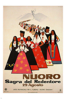 NOURO, festival of REDEEMER vintage poster Mario Puppo ITALY 1954 24X36