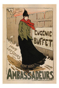 Nightly Ambassadeurs Eugénie Buffet VINTAGE POSTER Métivet FRANCE 1896 24X36