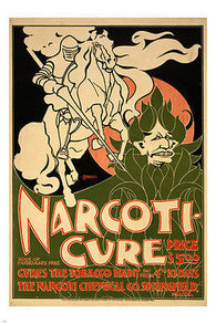 art nouveau vintage AD POSTER for NARCOTI CHEMICAL 1895 collectors 24X36