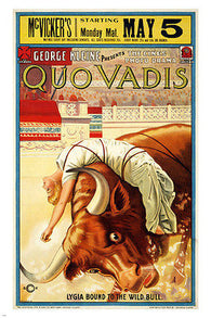LYGIA bound to the wild bull VINTAGE MOVIE POSTER quo vadis 1913 24X36