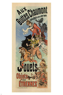 BUTTES-CHAUMONT @ JULES CHERET FRANCE art nouveau vintage ad poster 24X36