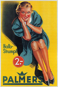 Palmers vintage ad poster Halbstrumpf Germany 1937 24X36 RARE unique style