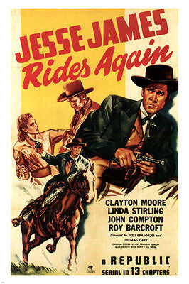 JESSEE JAMES rides again MOVIE poster Fred Bannon Thomas Carr Dir. 1947 24X36